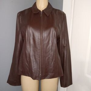 VALERIE SEPARATES BROWN LEATHER JACKET SZ XLG